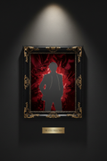 Luxury framed celebrity portrait mockup in red and black Hollywood style