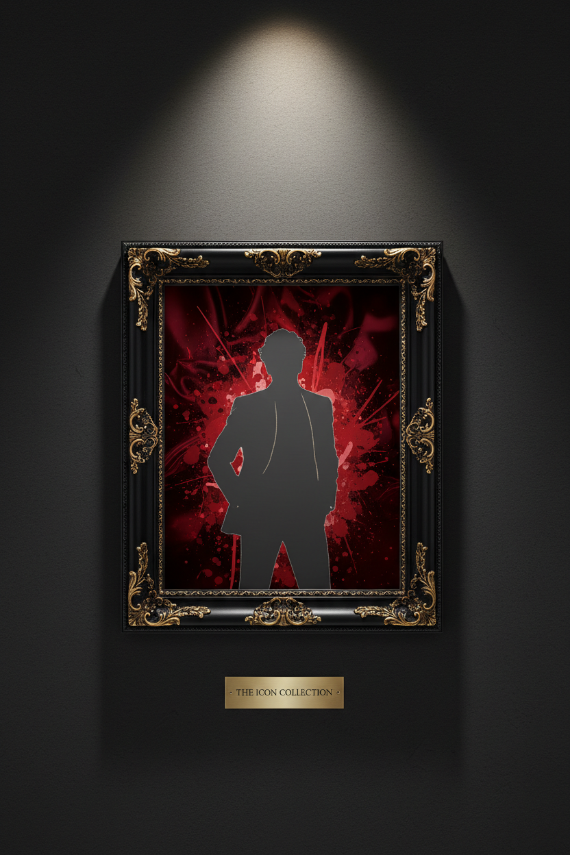 Luxury framed celebrity portrait mockup in red and black Hollywood style