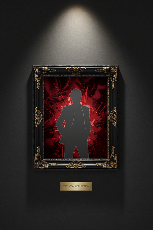 Luxury framed celebrity portrait mockup in red and black Hollywood style